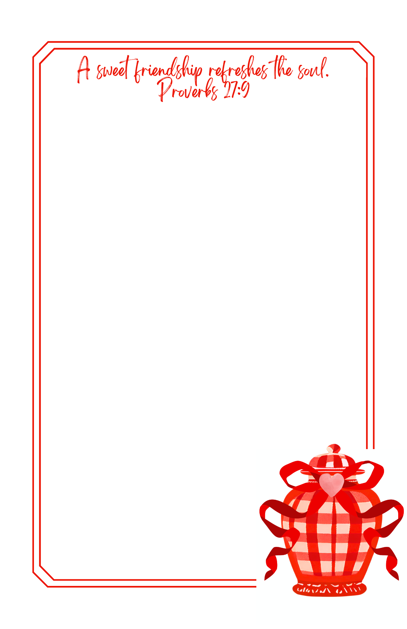 Proverbs 27:9 Red Ginger Jar Notepad
