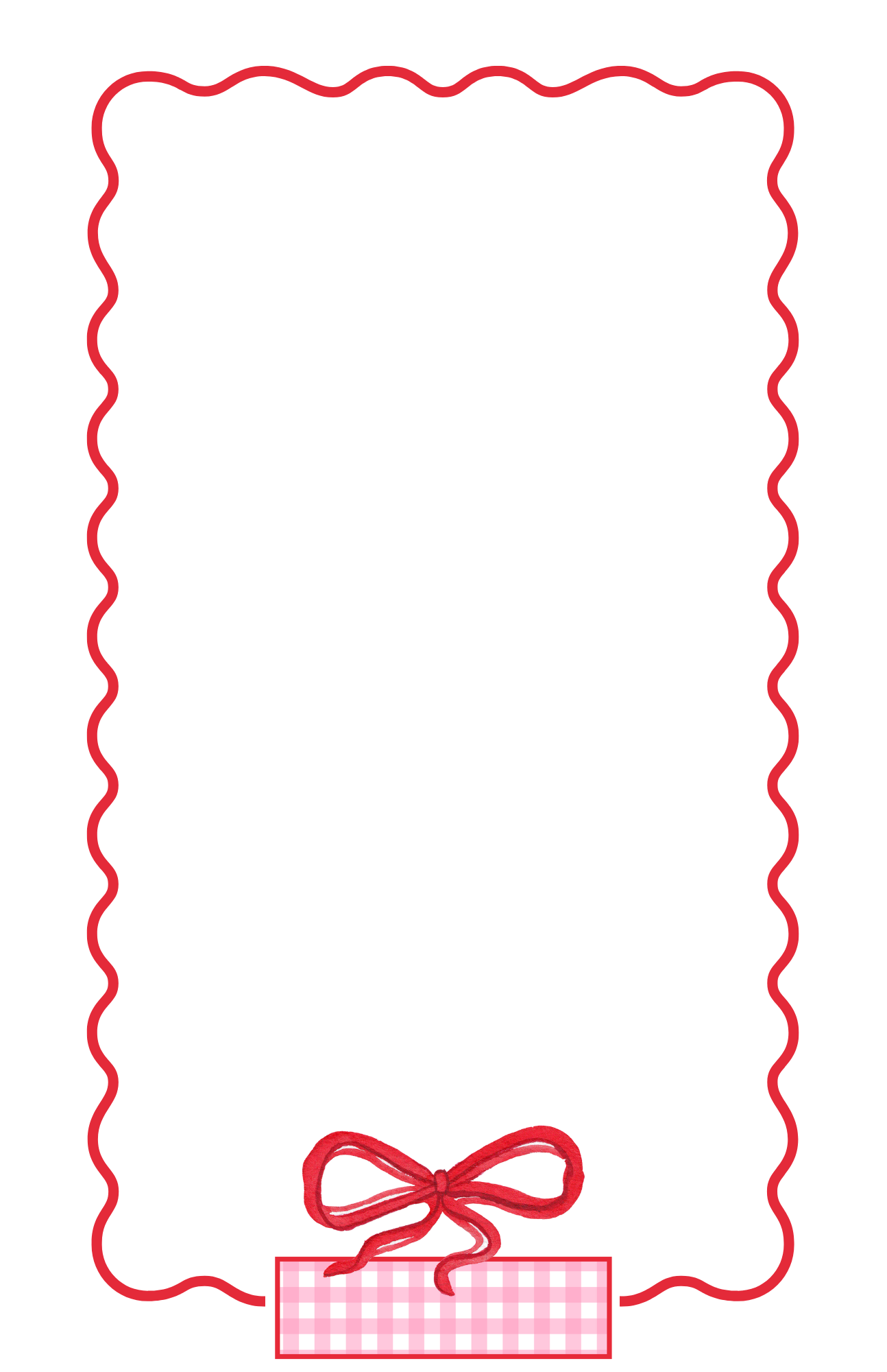 Red Bow and Gingham Notepad