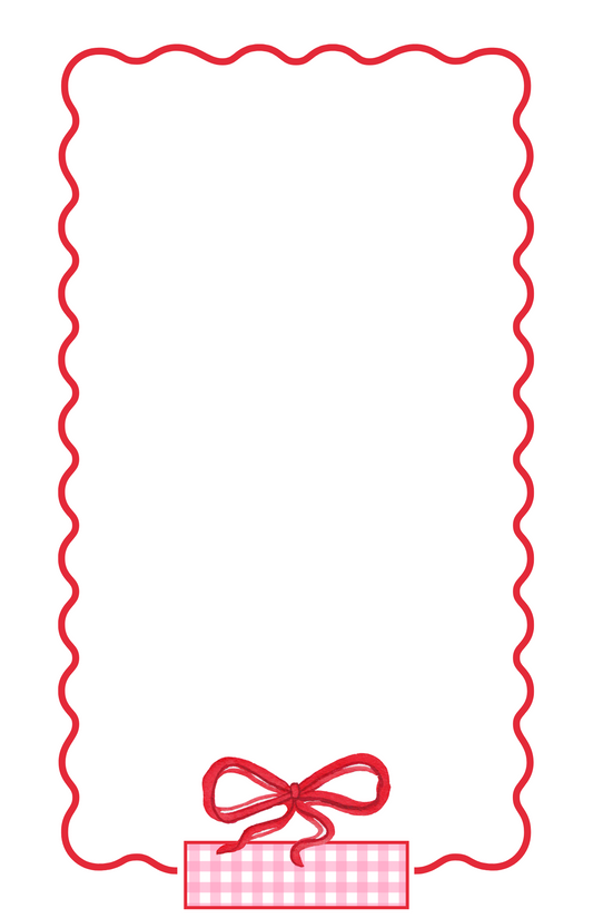 Red Bow and Gingham Notepad